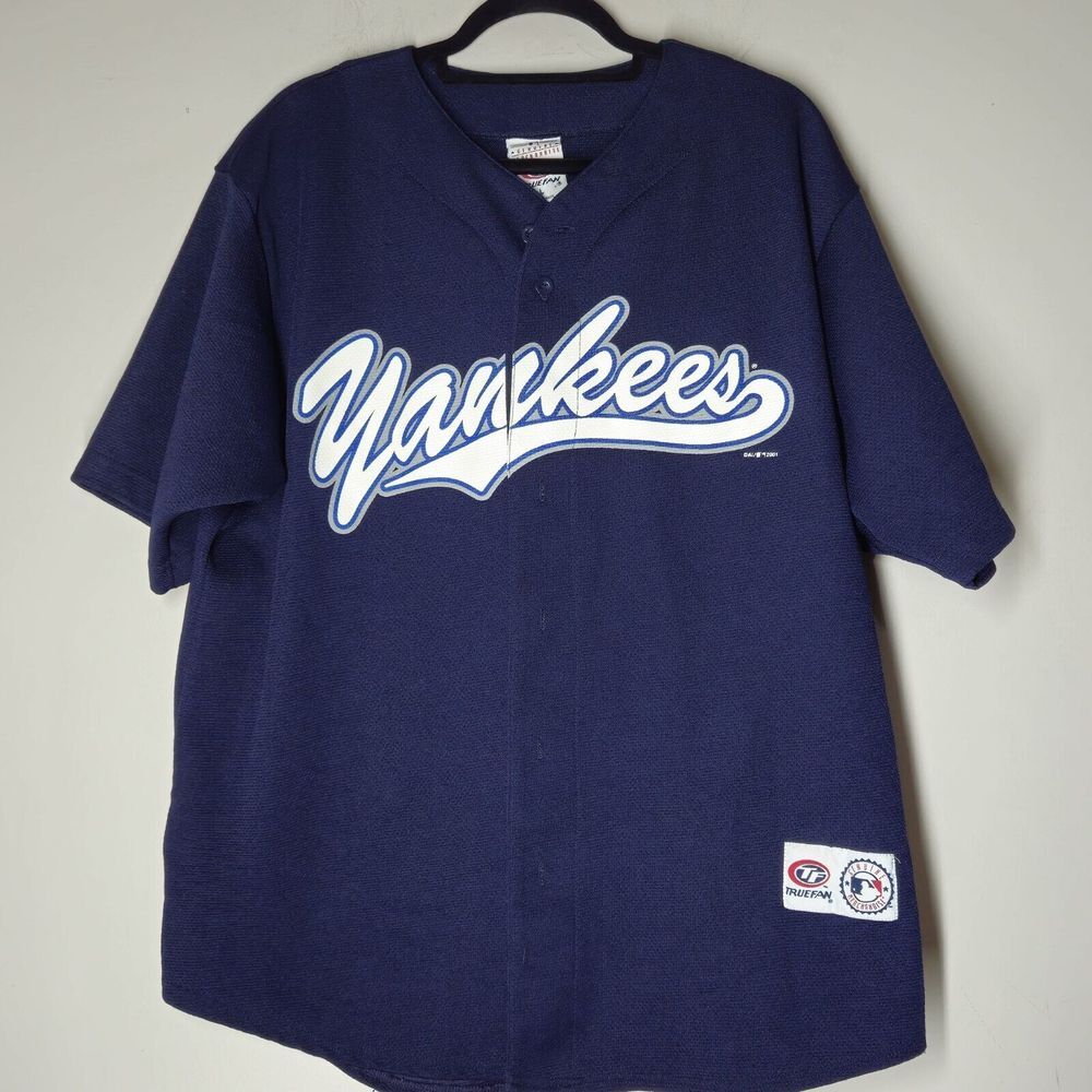 Vintage 2001 Derek Jeter Jersey New York Yankees Large MLB Baseball TrueFan